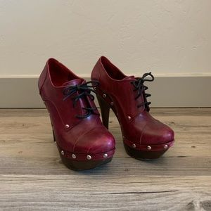 ModCloth Red Lace Up Heels